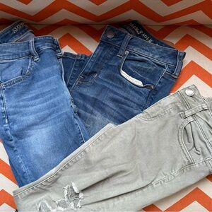 Women's Blue and Gray Jeans